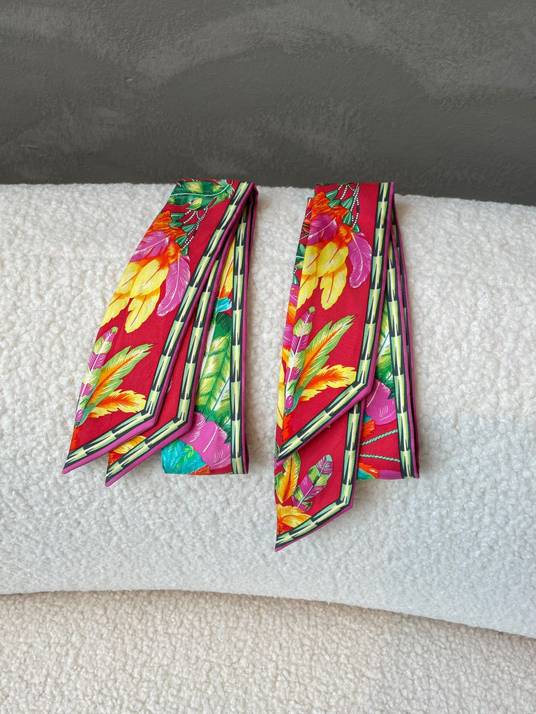 Hermes Brazil Twilly (2 pc set) Red / Multicolor