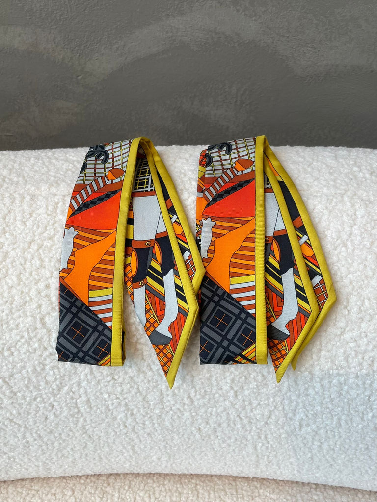 Hermes Twilly (2 pc set) Yellow / Orange / Black