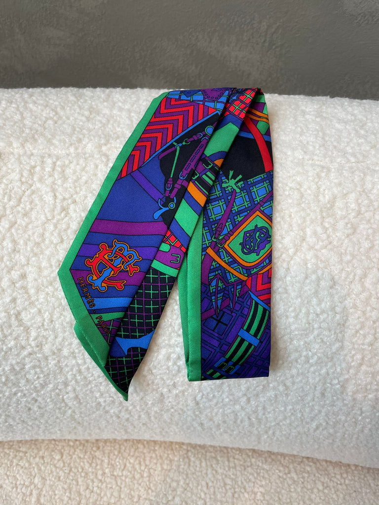 Hermes Twilly Vert Green / Purple / Black