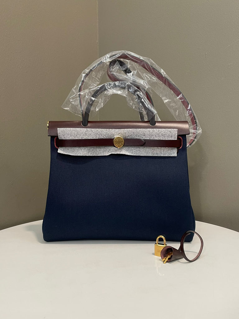 Hermes Herbag Zip 31 Blue Marine/ Ebene
