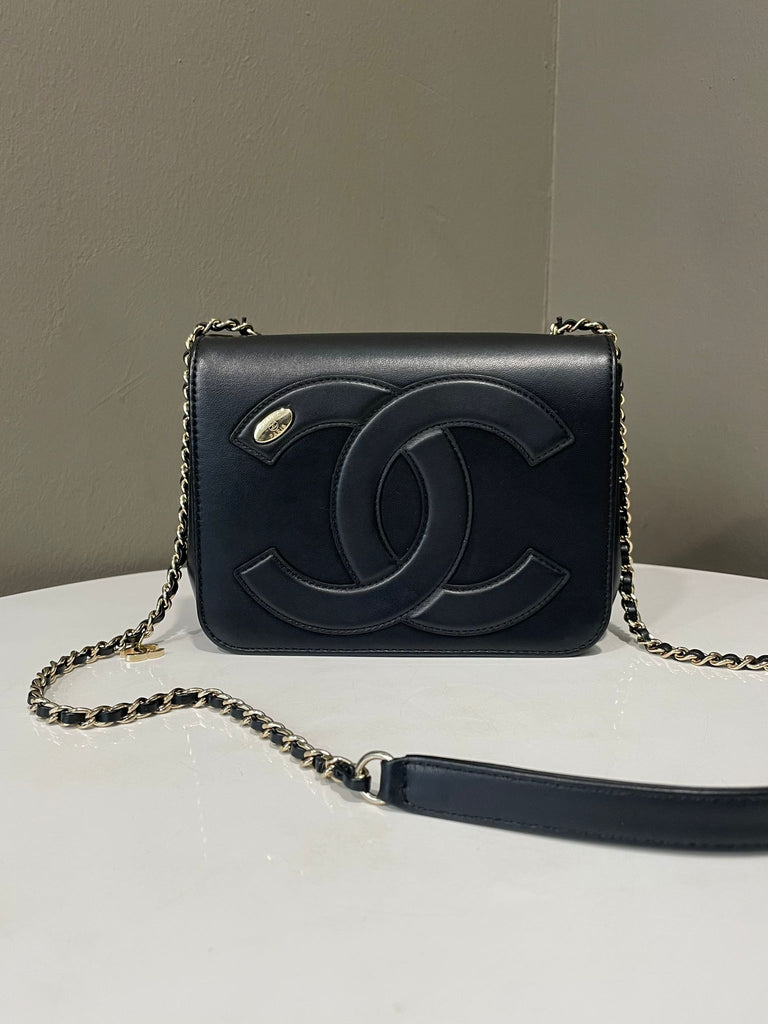 Chanel Cc Chain Box Flap Bag Black