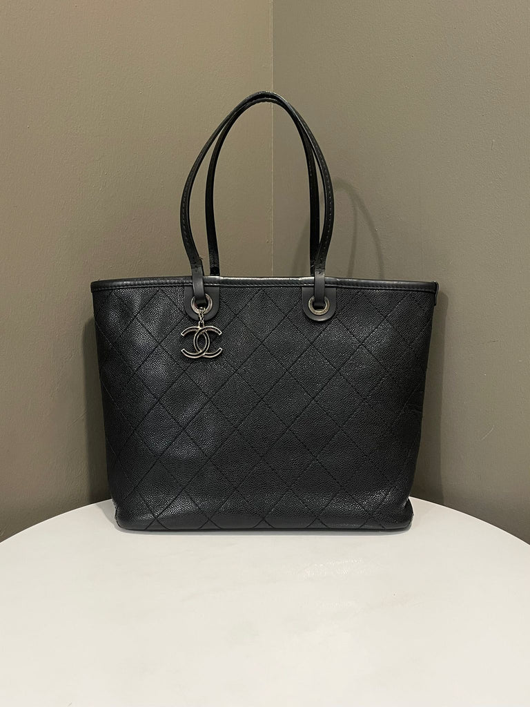 Chanel Fever Quilted Shopper Tote Black Caviar