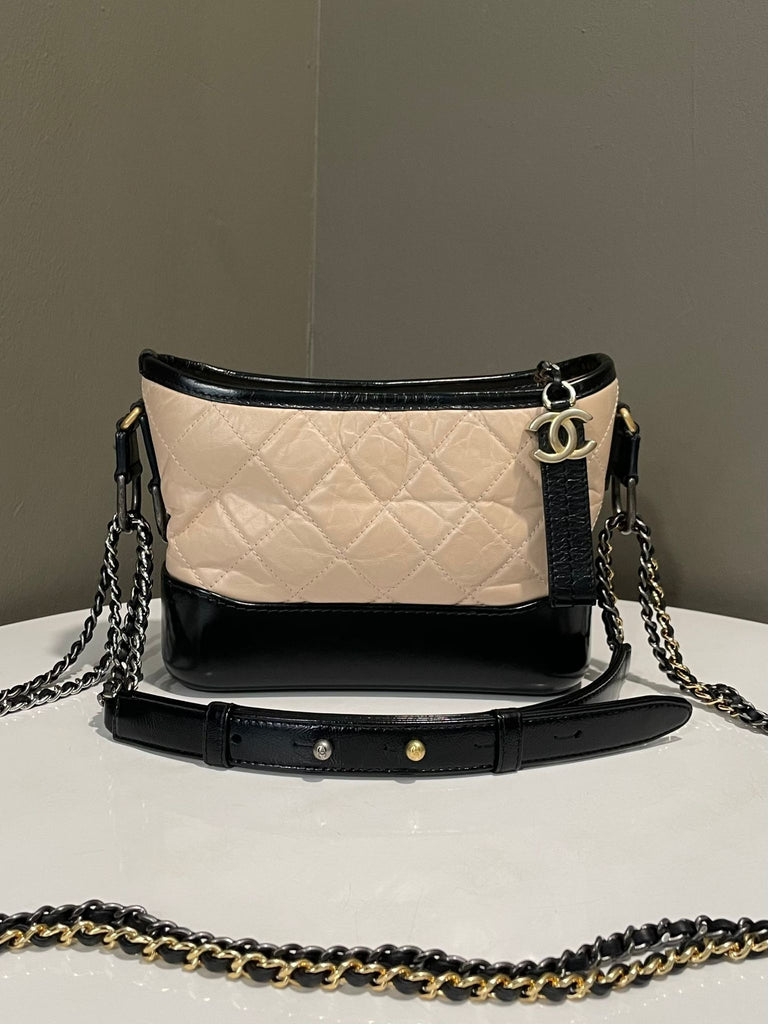 Chanel Quilted Gabrielle Beige/ Black