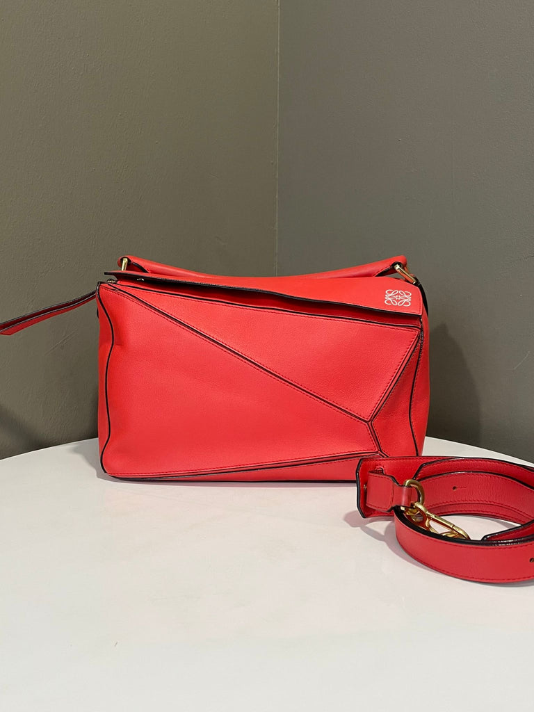 Loewe Medium Puzzle Bag Coral Calfskin