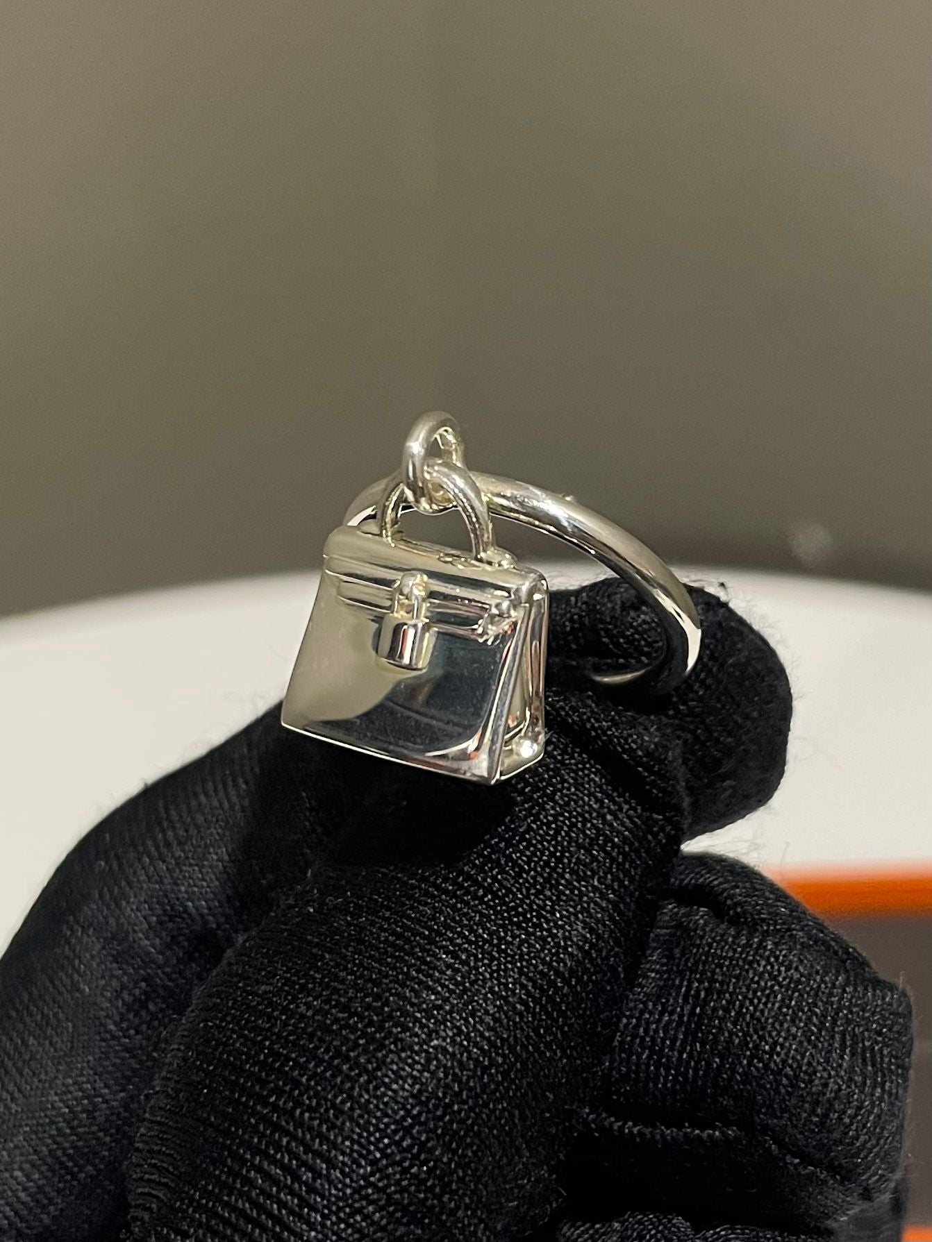 Hermes Amulettes Kelly Ring 925 Sterling Silver Size 52