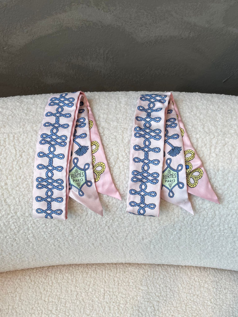 Hermes Galons et Brandebourgs Twilly (2 pc set) Pink / Blue