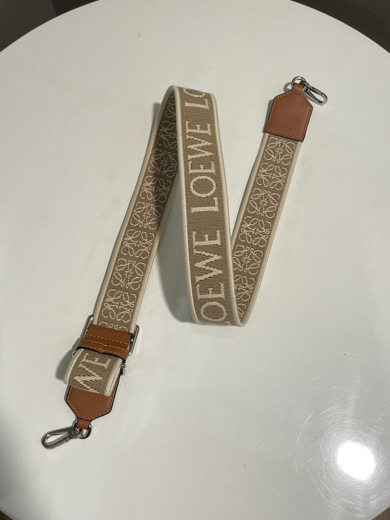 Loewe Jacquard Anagram Strap Natural Tan