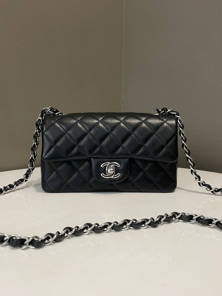 Chanel Classic Quilted Mini Rectangular Black Lambskin