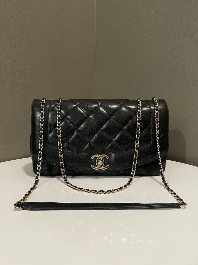 Chanel Diana Flap Bag Black Lambskin