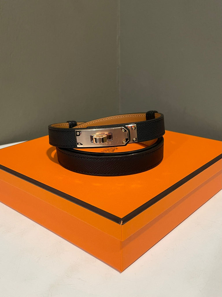 Hermes Kelly Belt Black Epsom