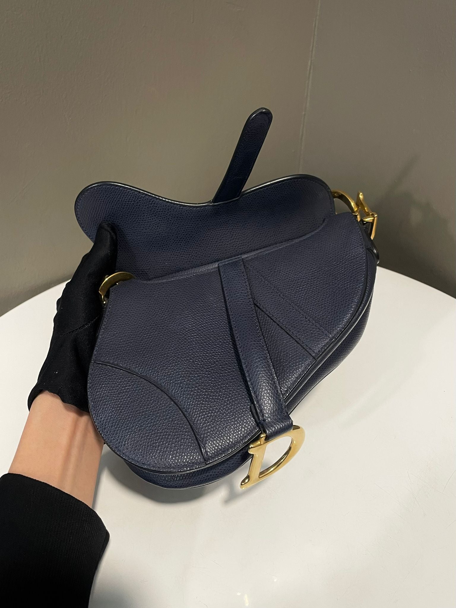 Dior Mini Saddle Bag Dark Navy Epsom Grainy Leather – LOVELOTSLUXURY