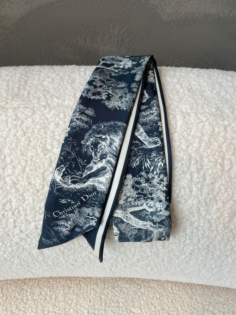 Dior Toile de Jouy Mitzah Scarf Reversed Dark blue / Ivory
