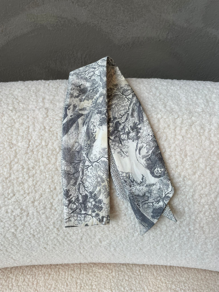 Dior Toile de Jouy Sauvage Mitzah Scarf Grey / Ivory