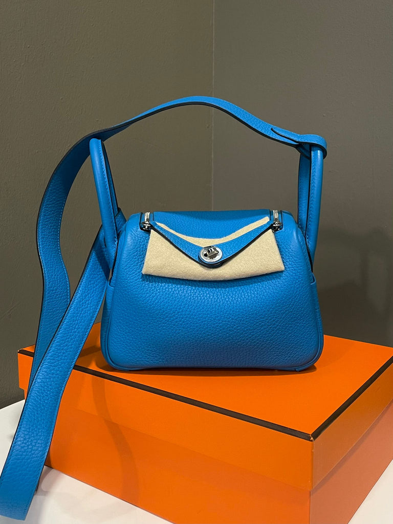 Hermes Mini Lindy Bleu Frida Clemence