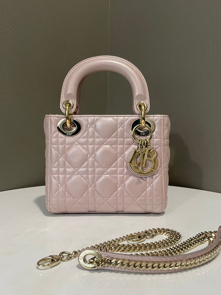 Dior Lady Dior Mini Pearly Lotus Pink - Main Image