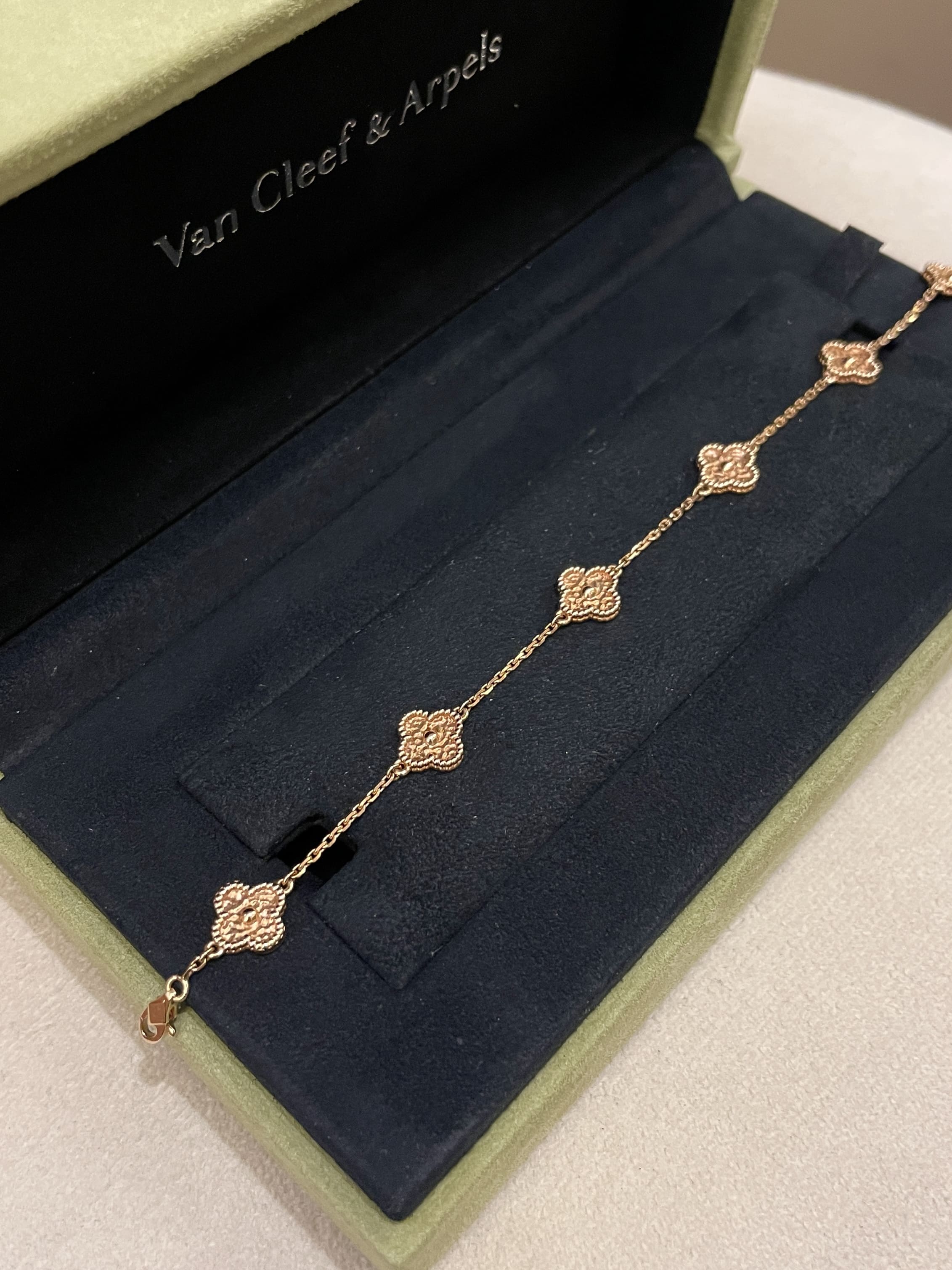 Van Cleef Arpels Sweet Alhambra 6 Motif Bracelet 18K Rose Gold