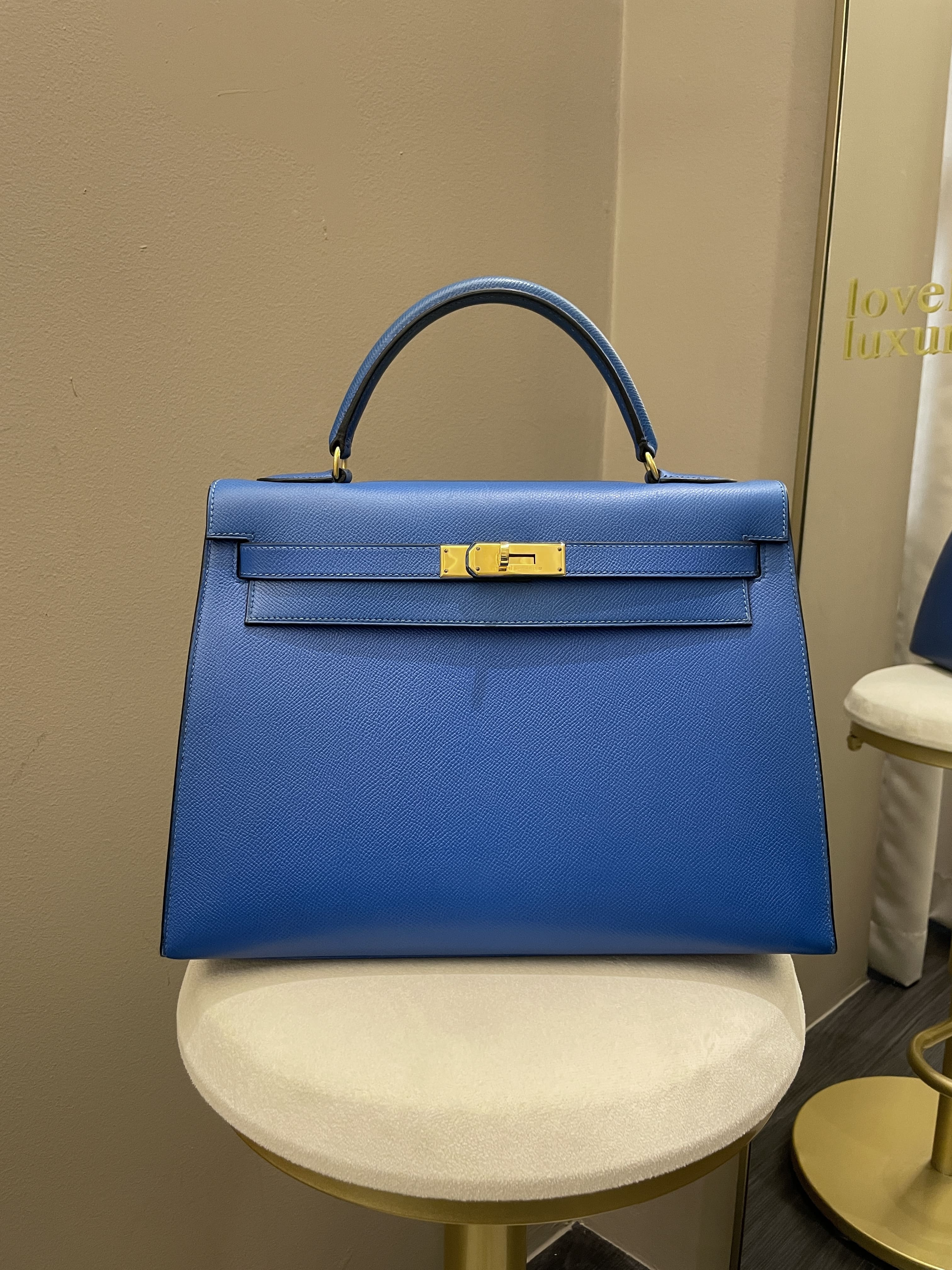 Hermès - Blue Paon Epsom Kelly Sellier 32