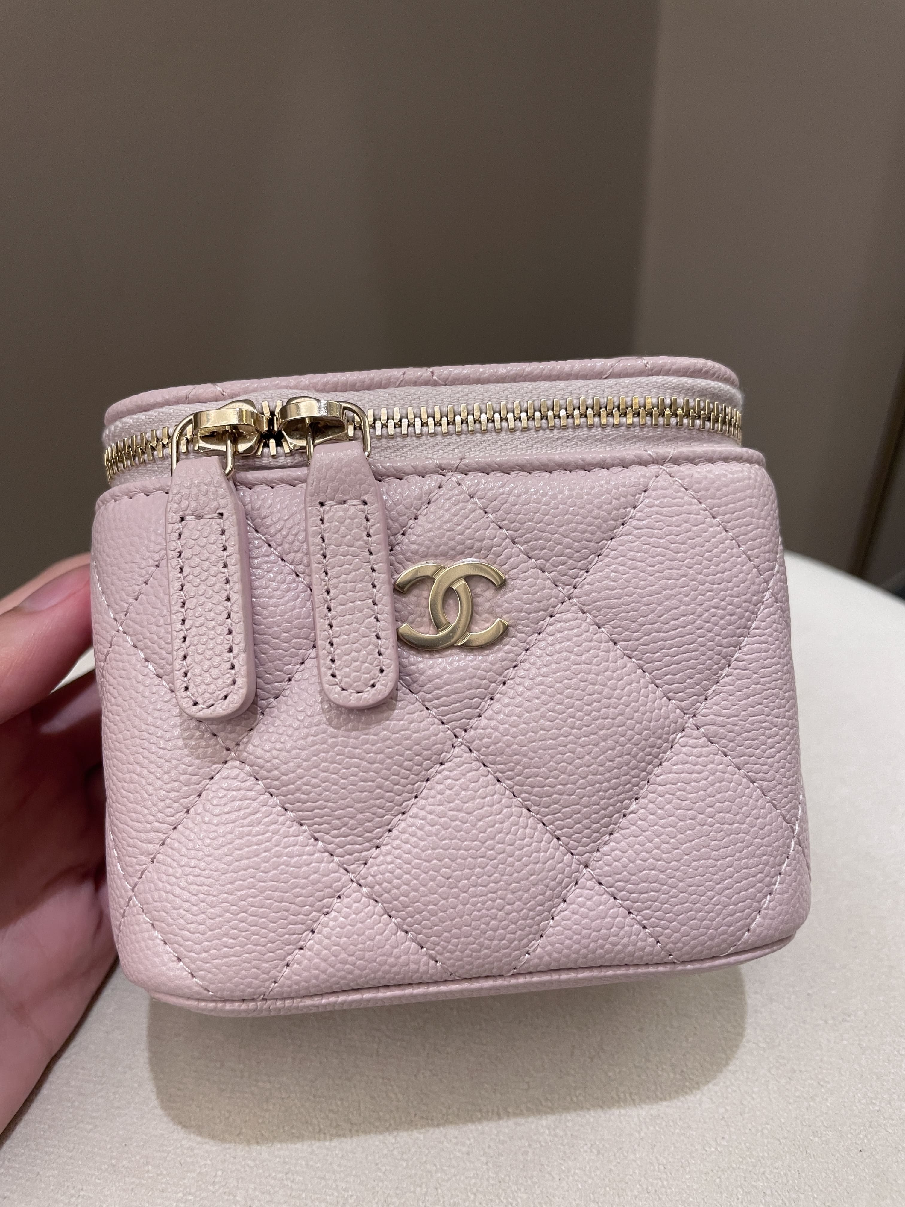 DEAL! 💕 Chanel Mini Square Caviar Nude Beige Clair with pinkish