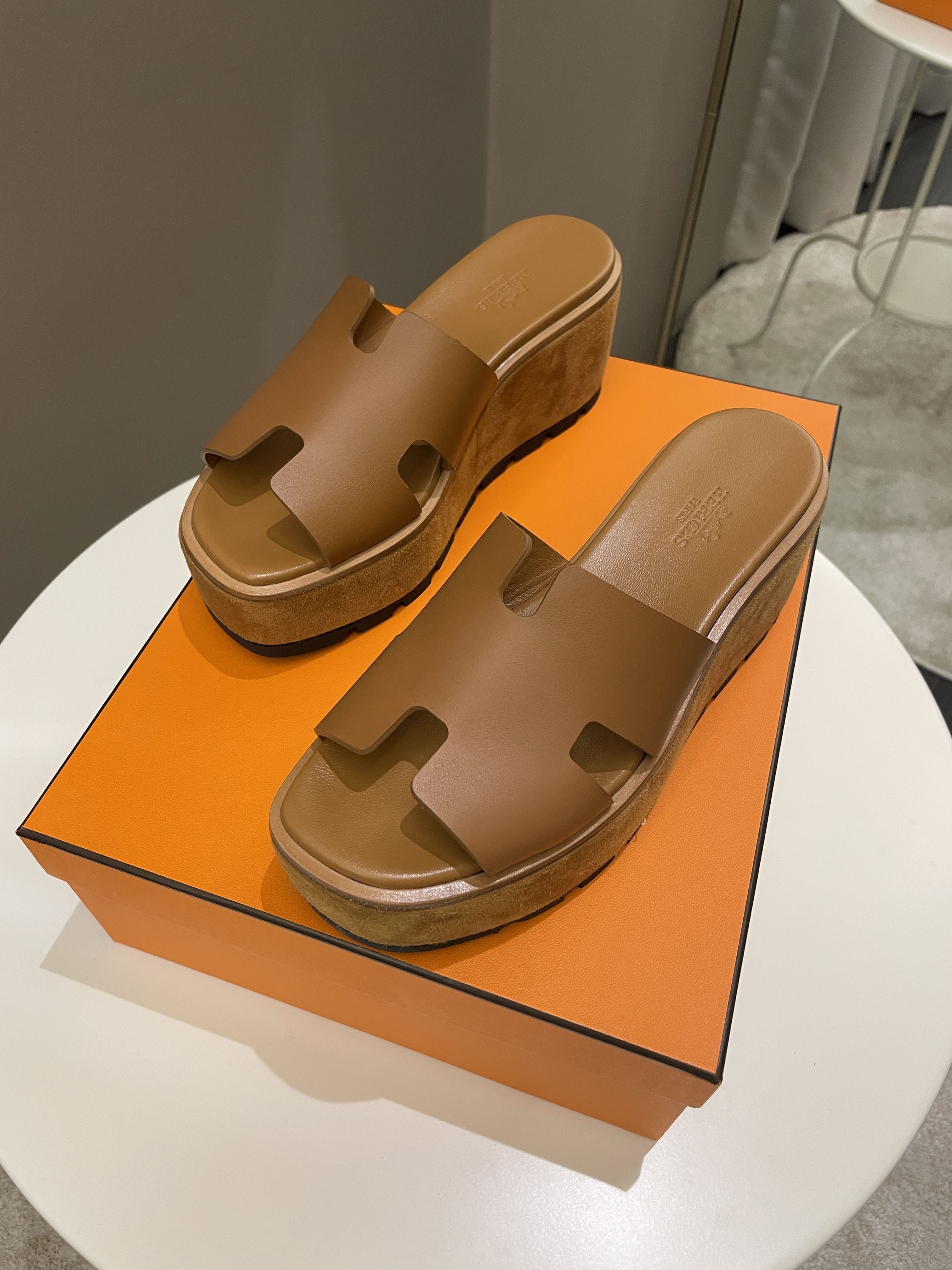 Hermes Eze Sandals Gold Size 36