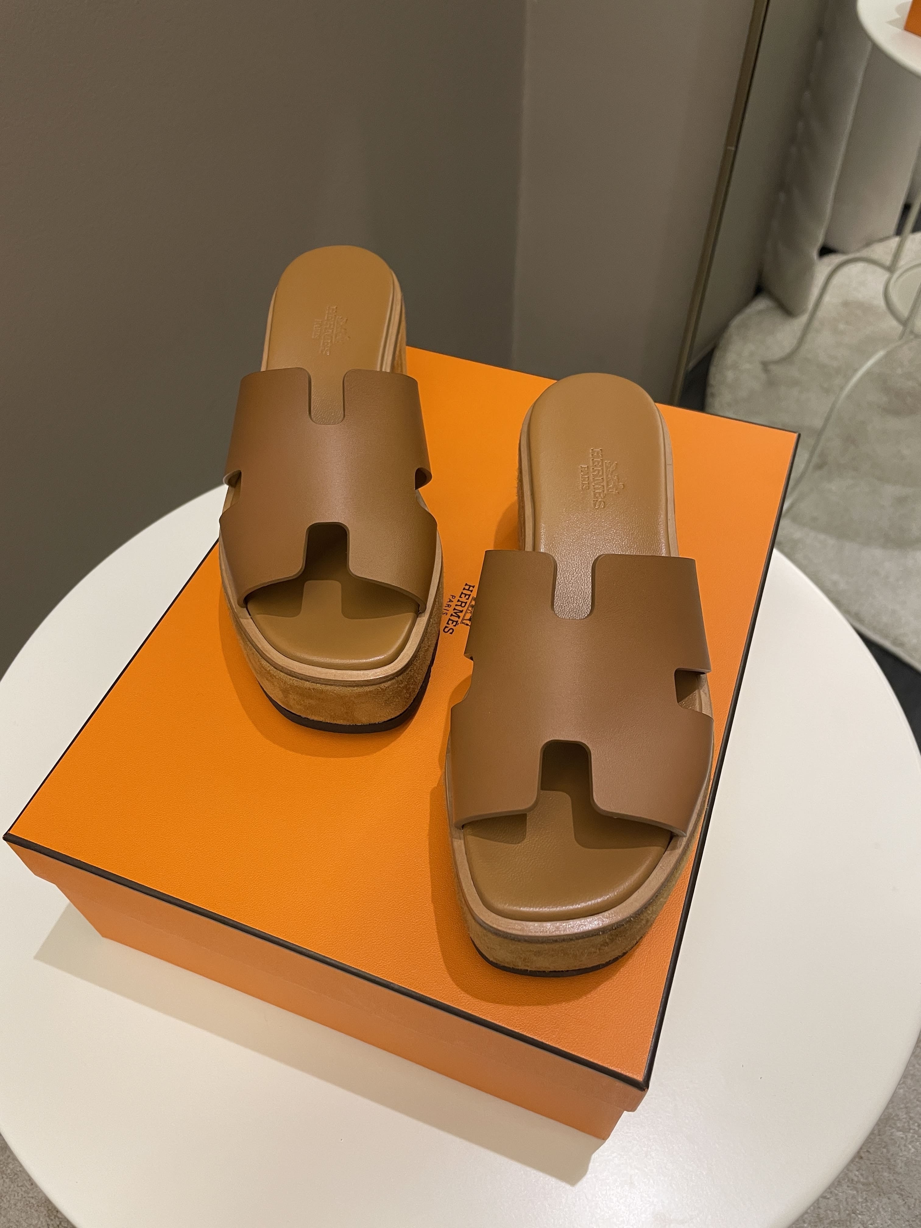 Hermes Eze Sandals Gold Size 36