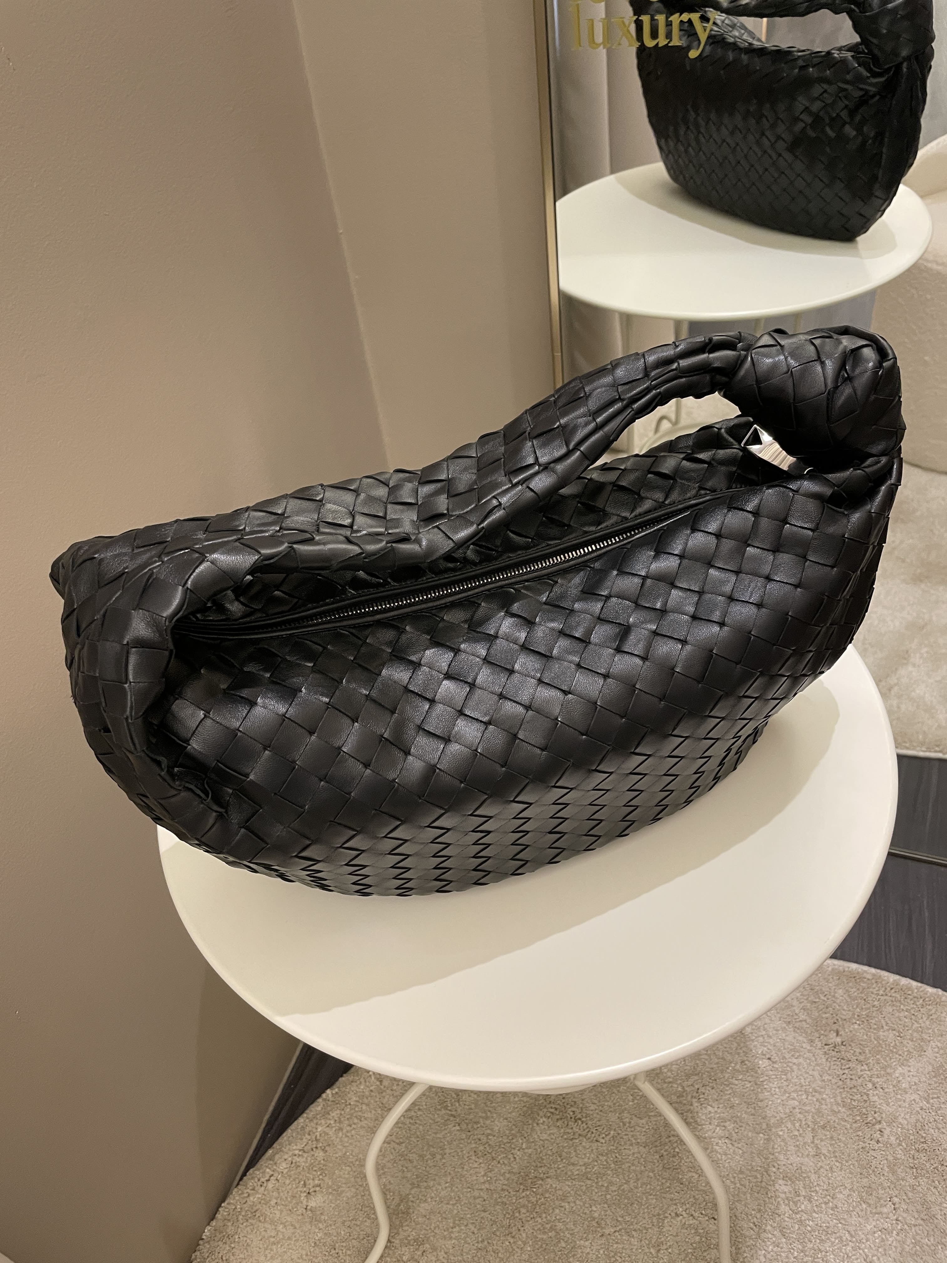 Bottega Veneta Jodie Shoulder Bag Black Leather