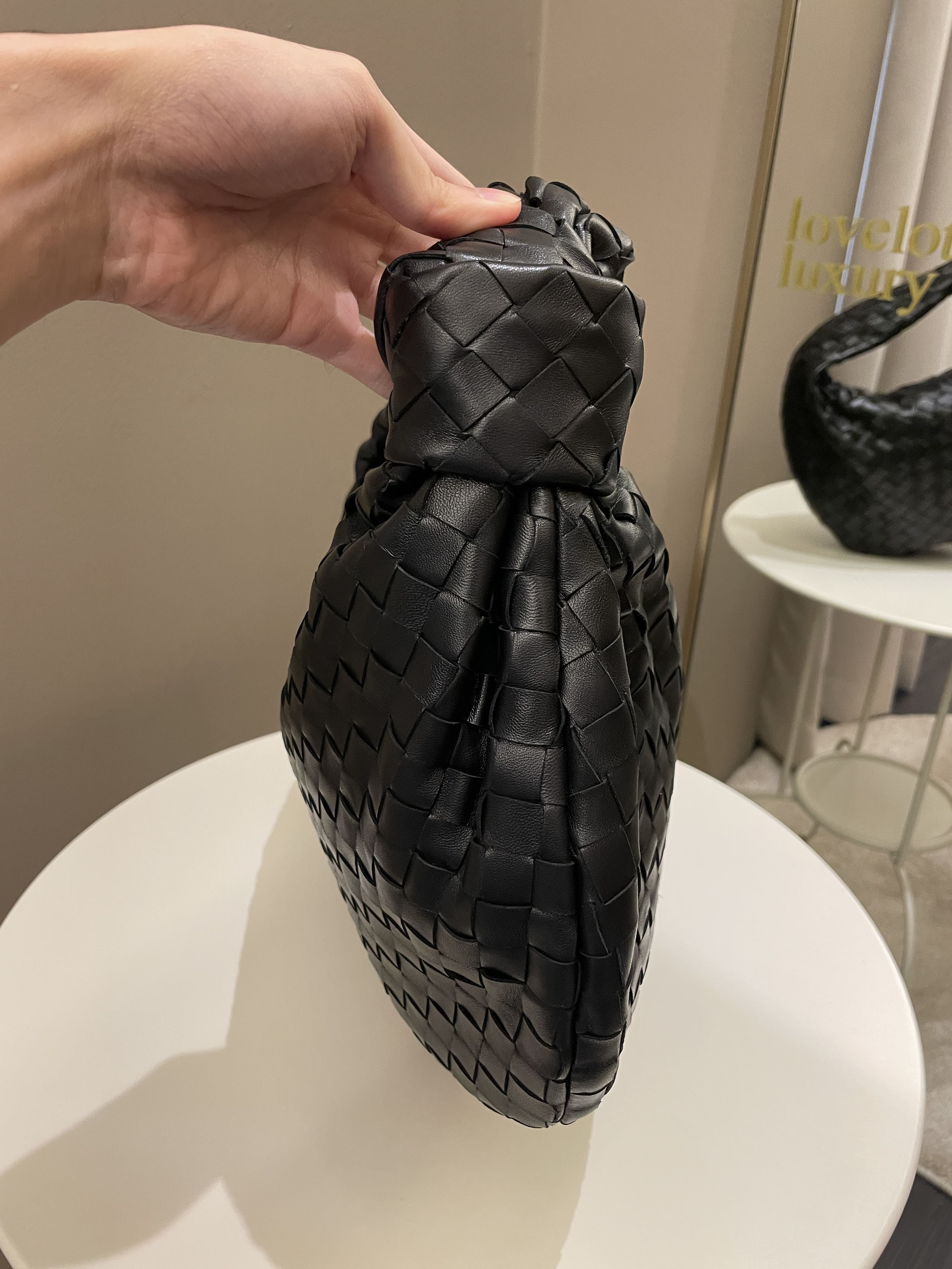 Bottega Veneta Jodie Shoulder Bag Black Leather