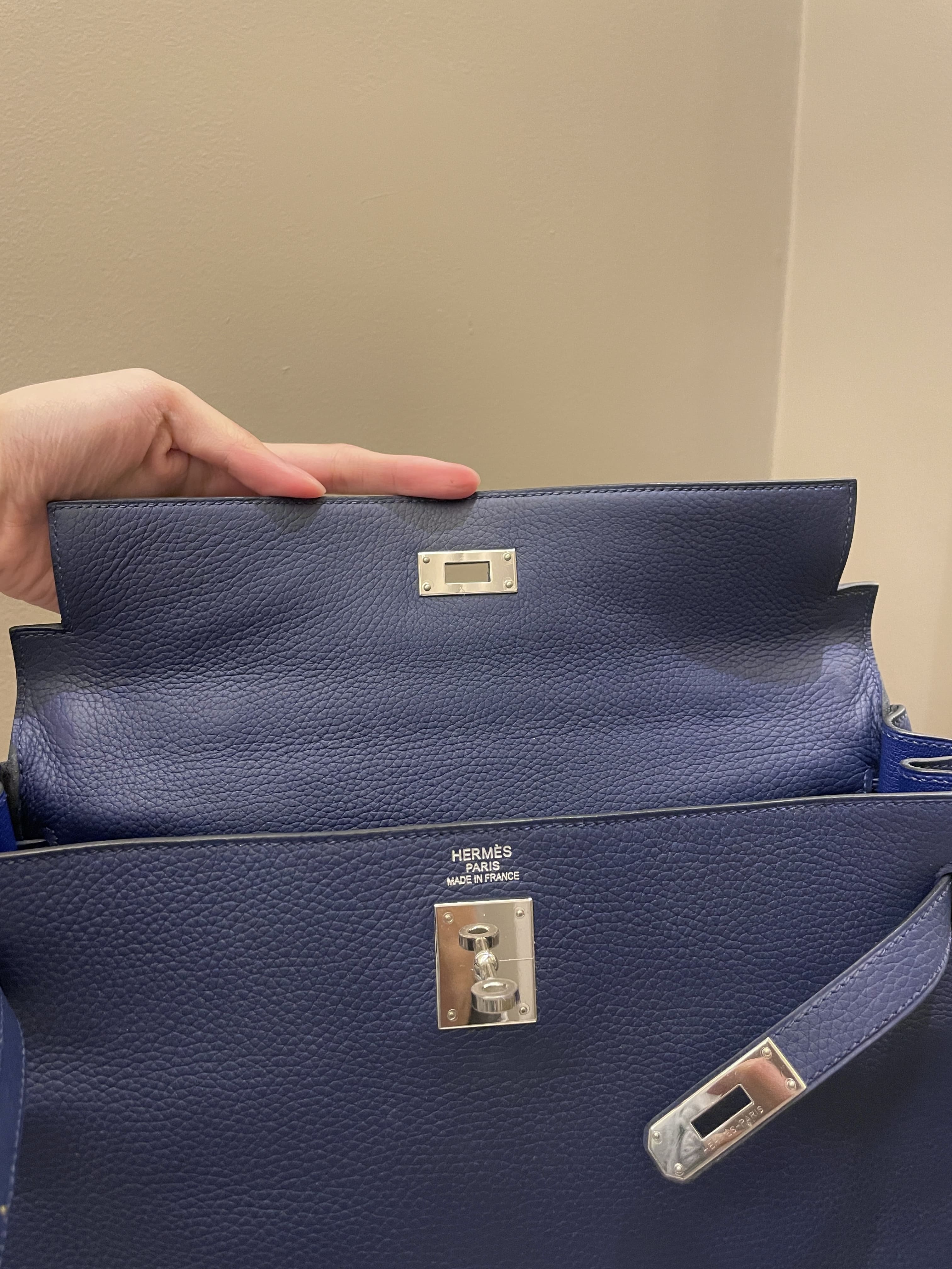 Hermès Bleu Jean Clemence Retourne Kelly 35 PHW, myGemma, SG