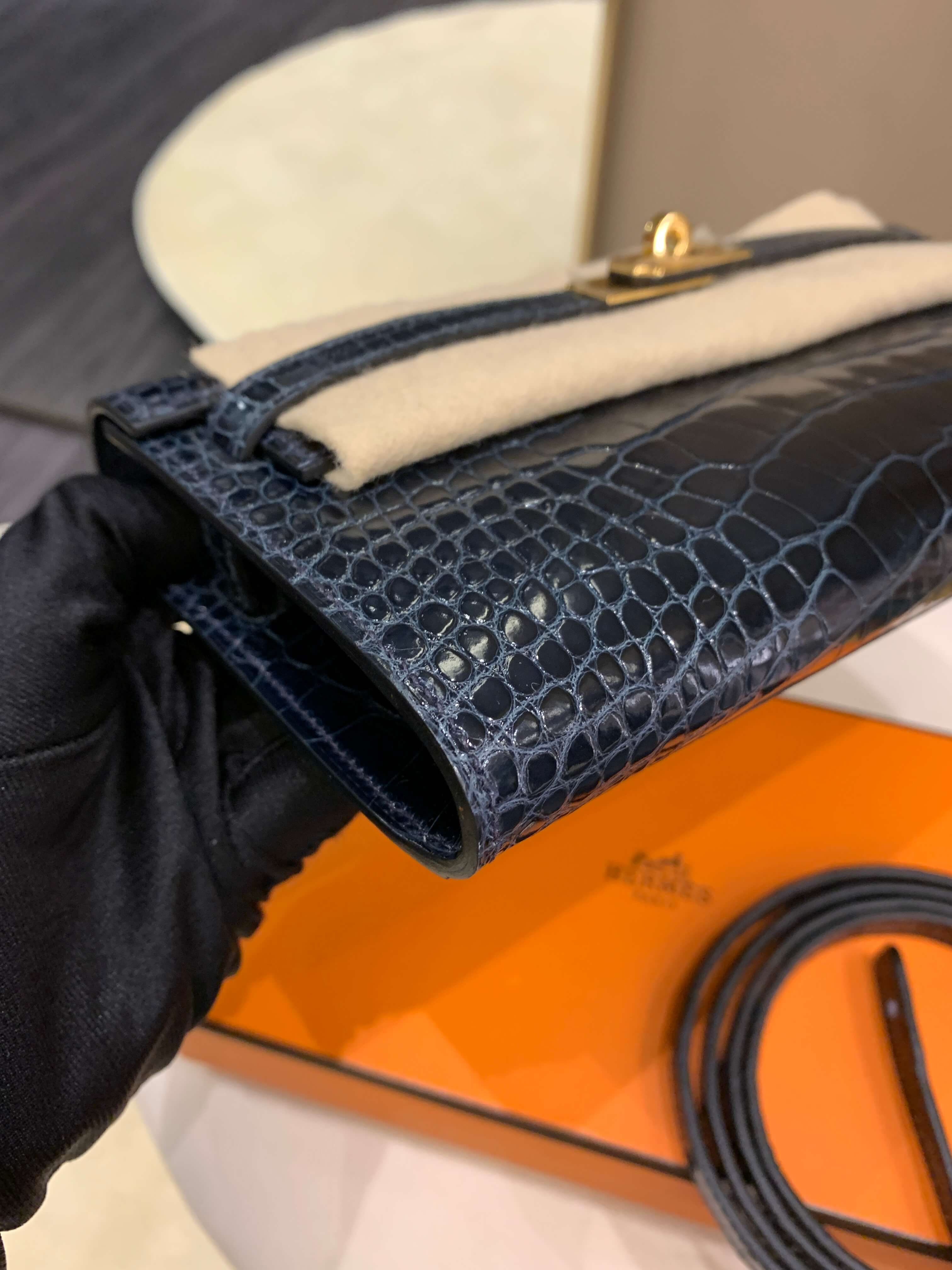 Hermes Electric Kelly Cut Crocodile