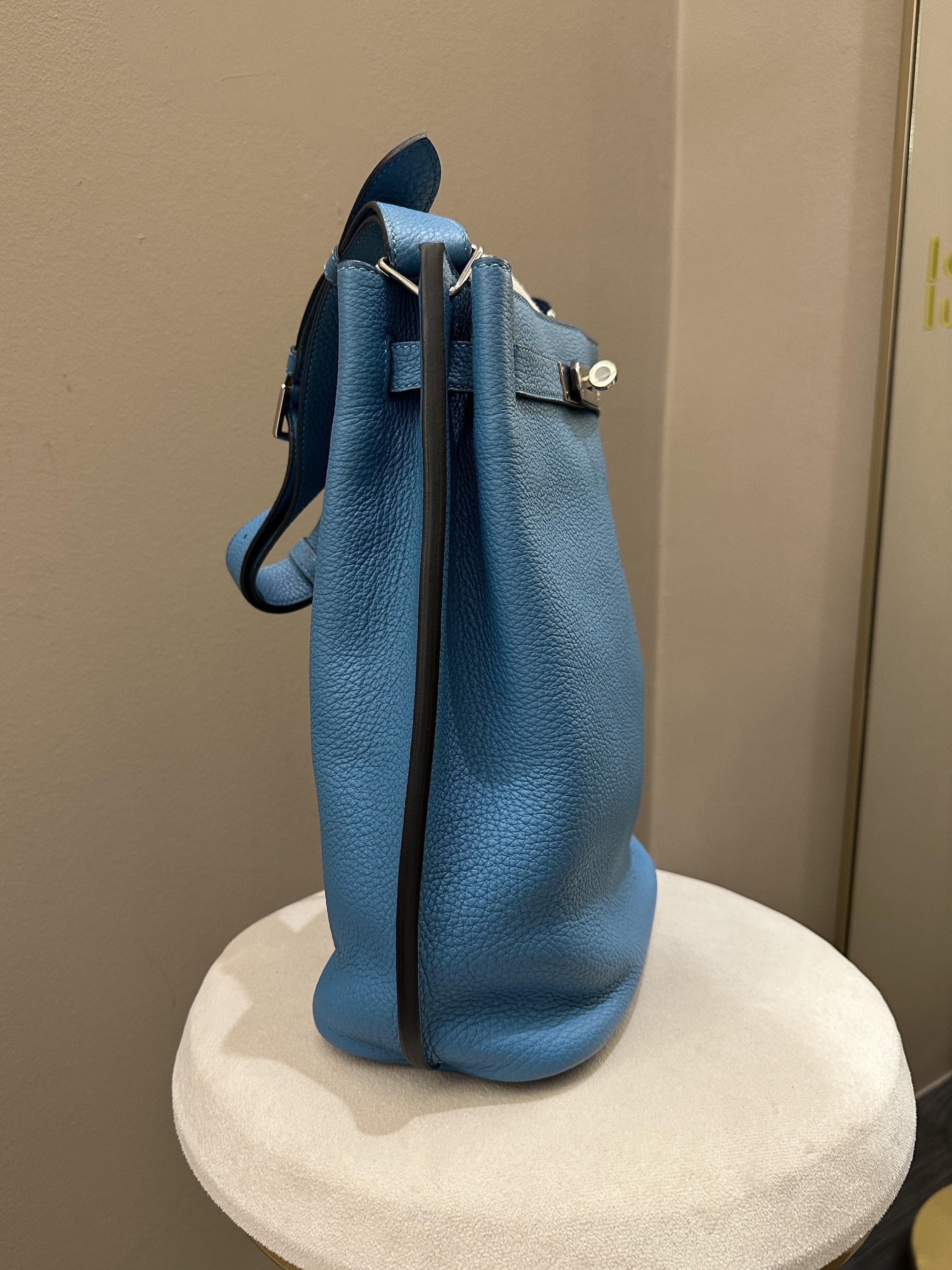 Hermes So Kelly 22 Togo Blue Colvert / Turquoise SHW Stamp T