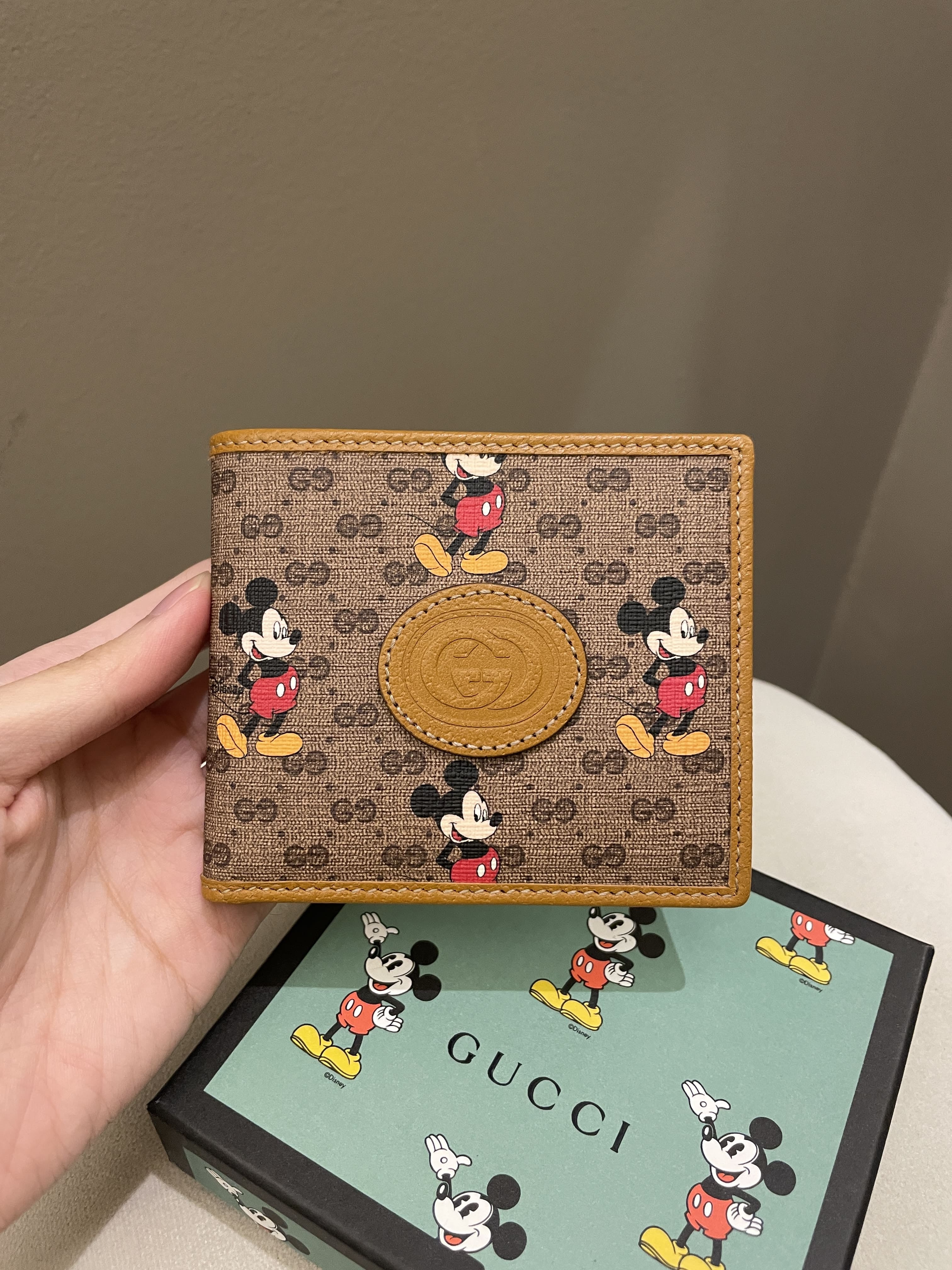 Gucci X Mickey Mouse Bifold Wallet Monogram Canvas