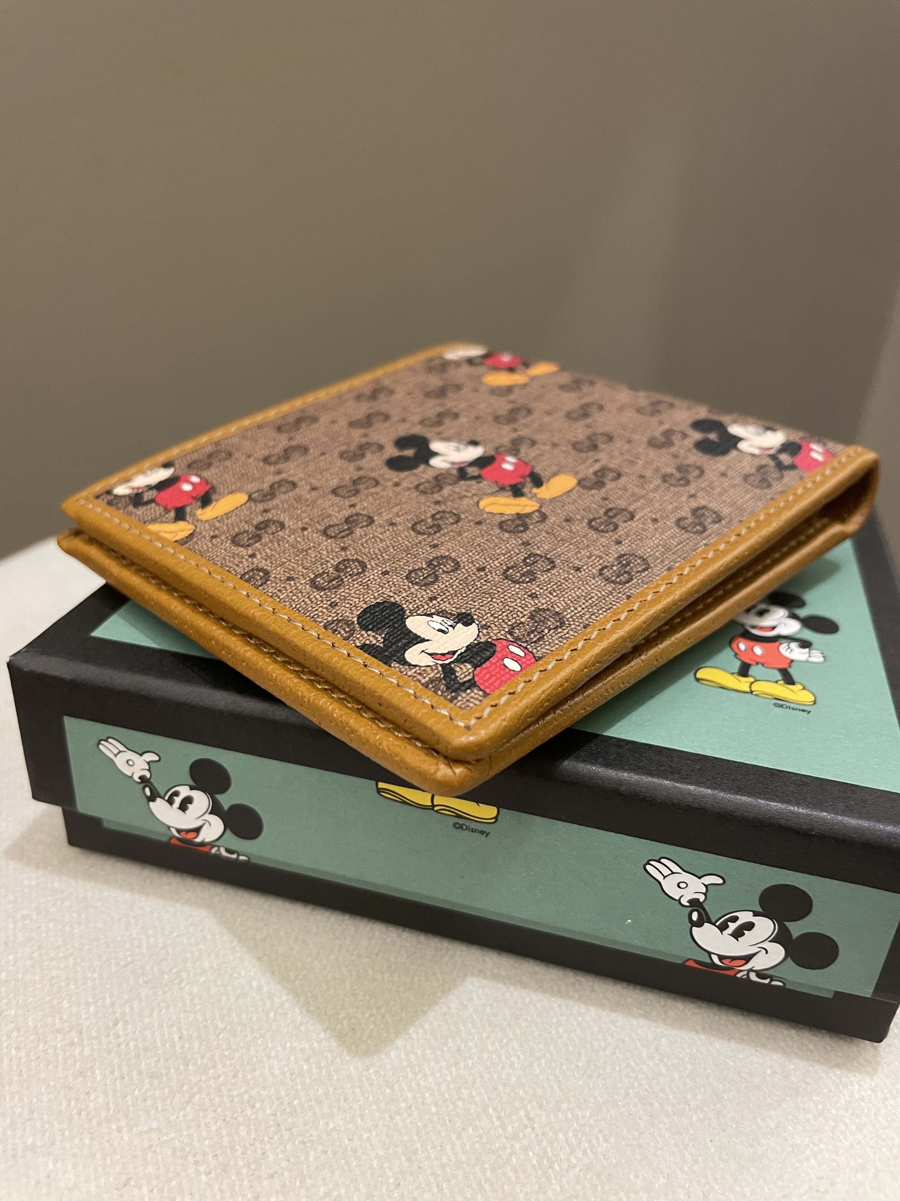 Gucci X Mickey Mouse Bifold Wallet Monogram Canvas