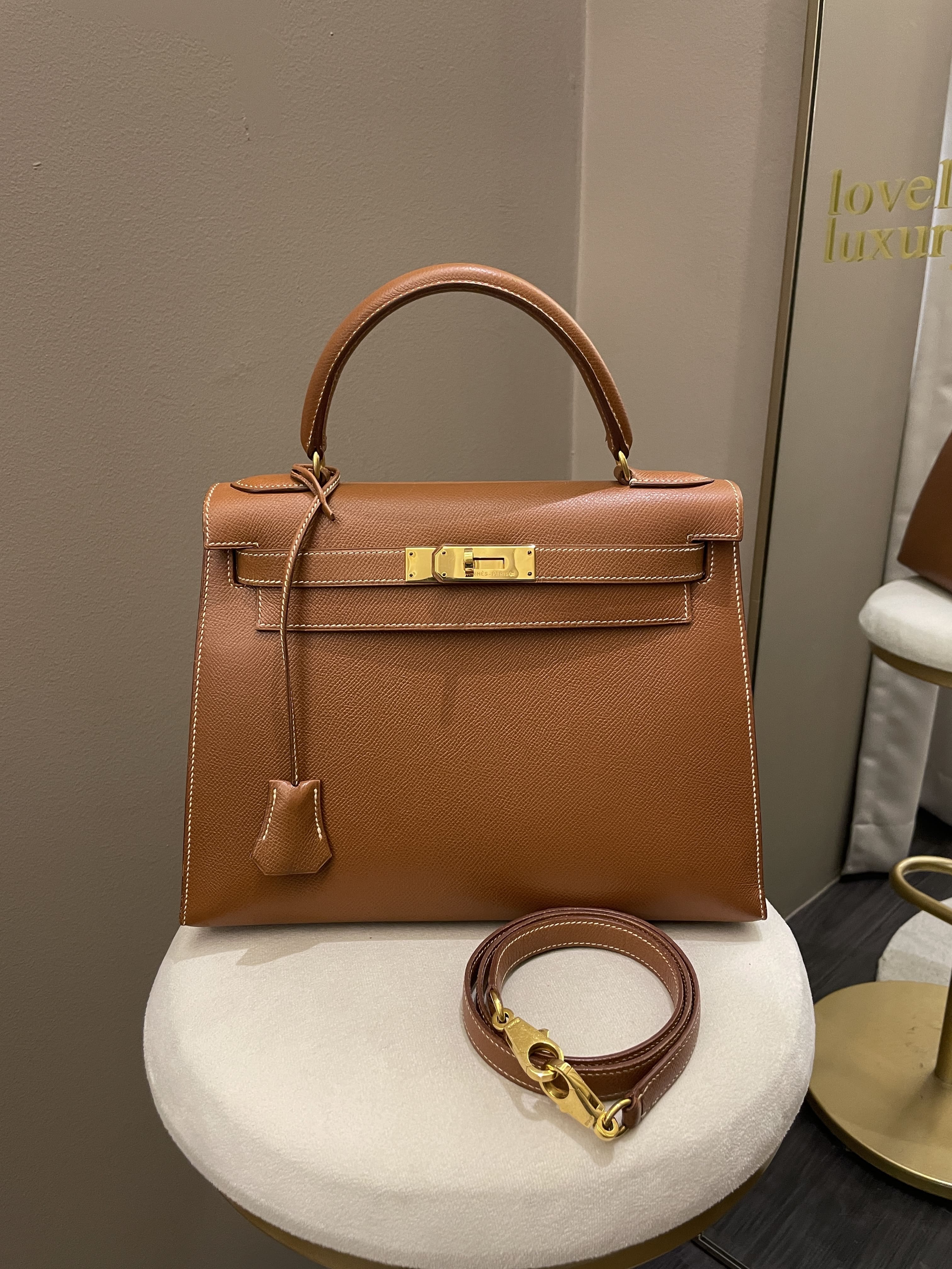 Hermes Terre Battue Box Sellier Kelly 28 – The Closet