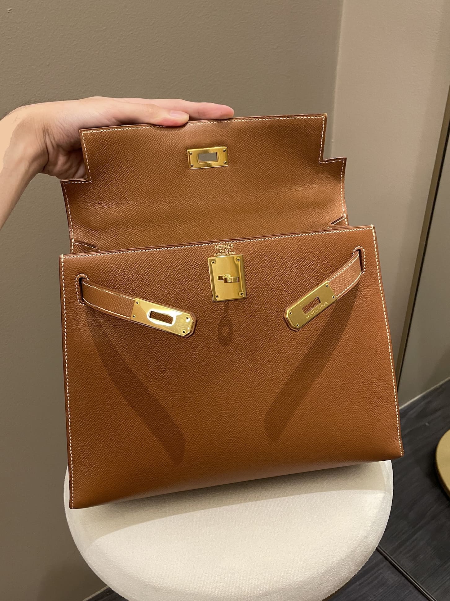 Hermes Vintage Kelly Sellier 28 Gold Courcheval – ＬＯＶＥＬＯＴＳＬＵＸＵＲＹ